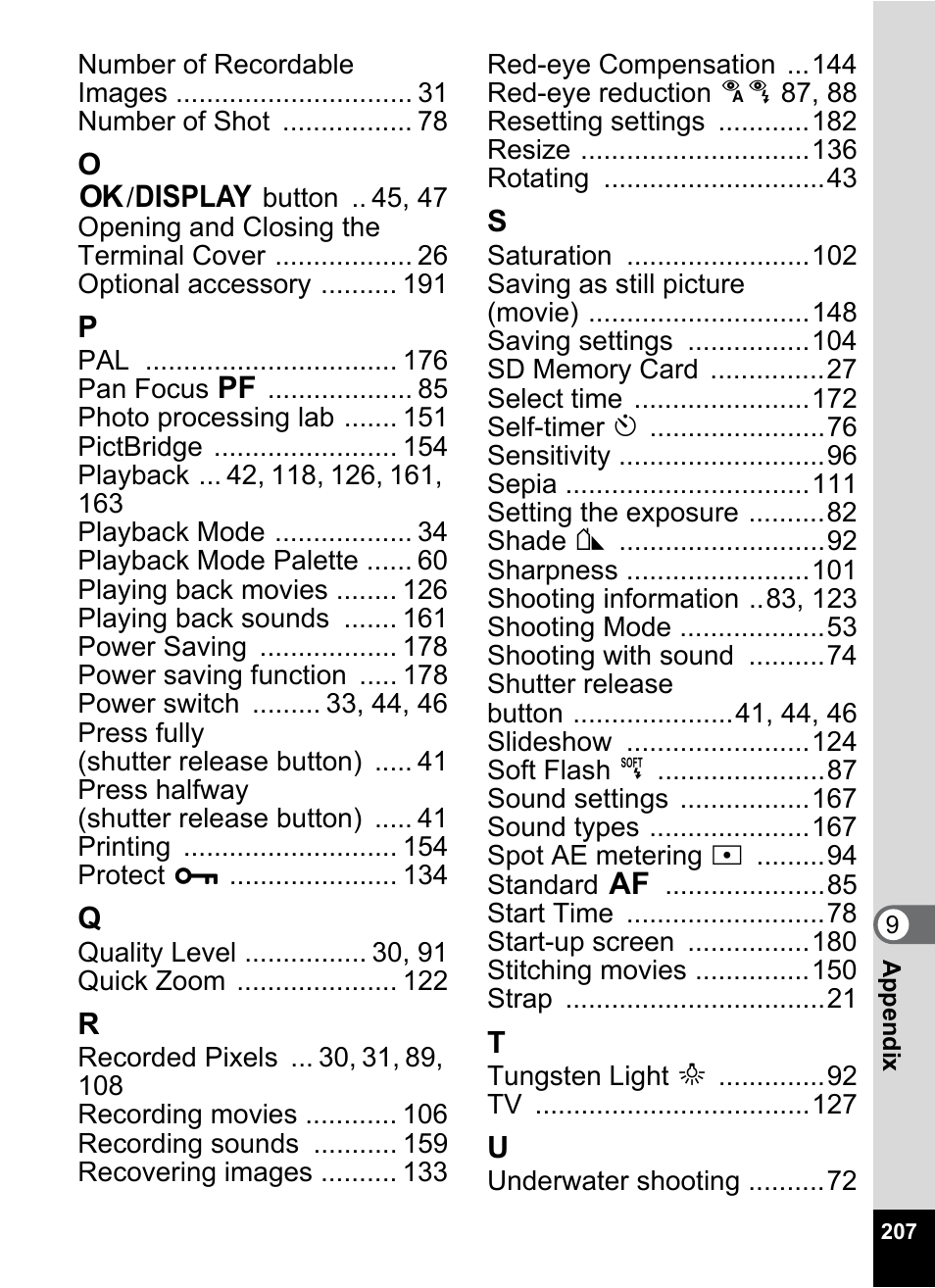 Pentax Optio W30 User Manual | Page 209 / 212