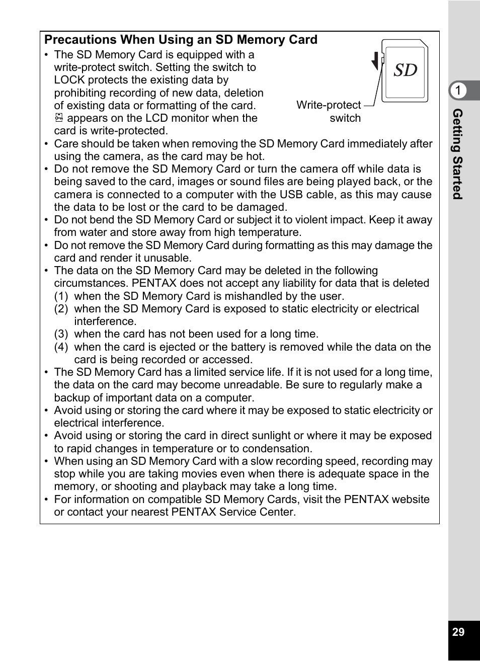 Pentax Optio W30 User Manual | Page 31 / 212