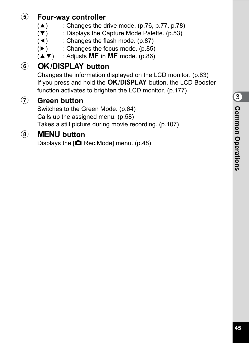 Pentax Optio W30 User Manual | Page 47 / 212