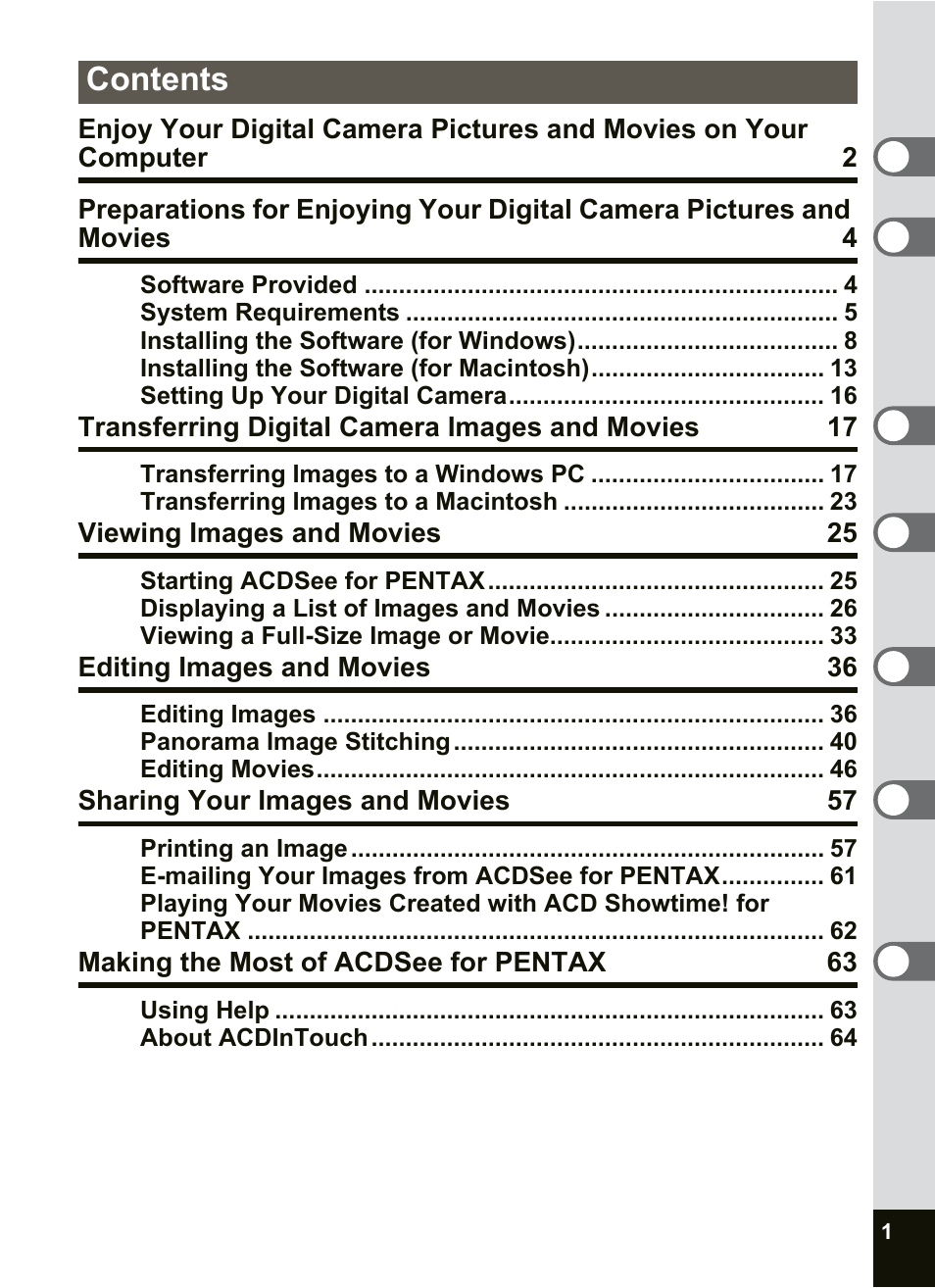 Pentax Optio SV User Manual | Page 3 / 68