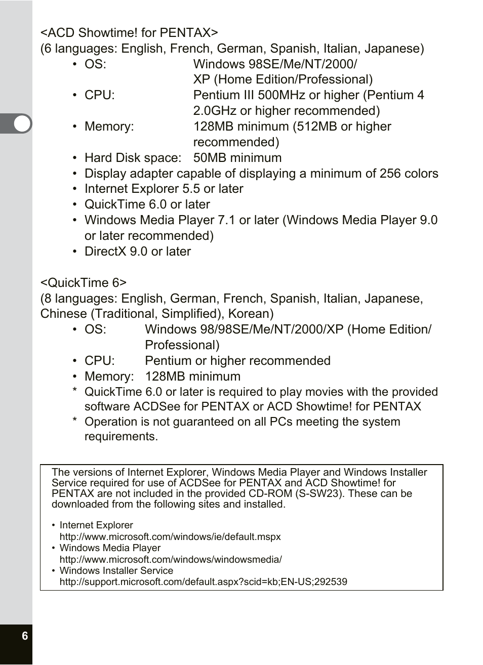 Pentax Optio SV User Manual | Page 8 / 68