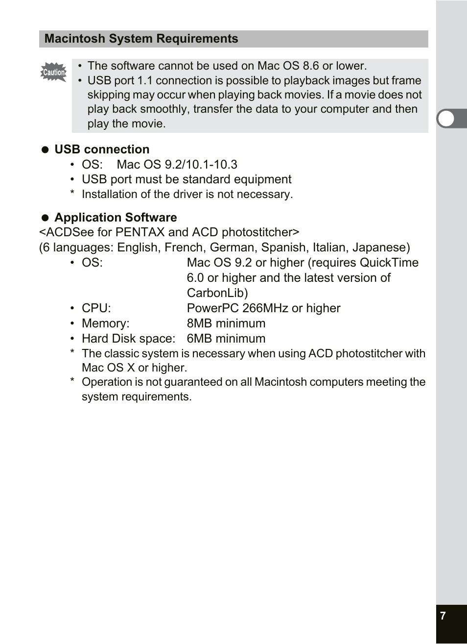 Pentax Optio SV User Manual | Page 9 / 68