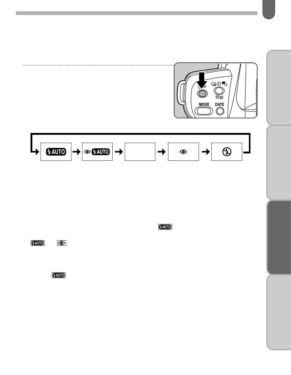 Selecting the various built-in flash modes | Pentax MZ-60 User Manual | Page 81 / 118