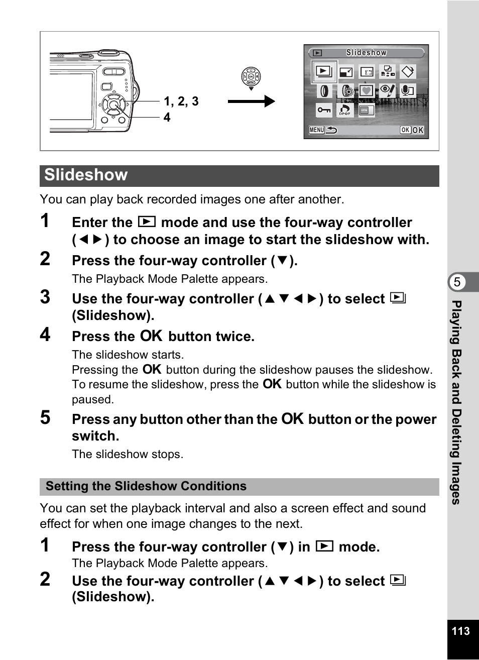 Slideshow, P.113 | Pentax Optio M20 User Manual | Page 115 / 192