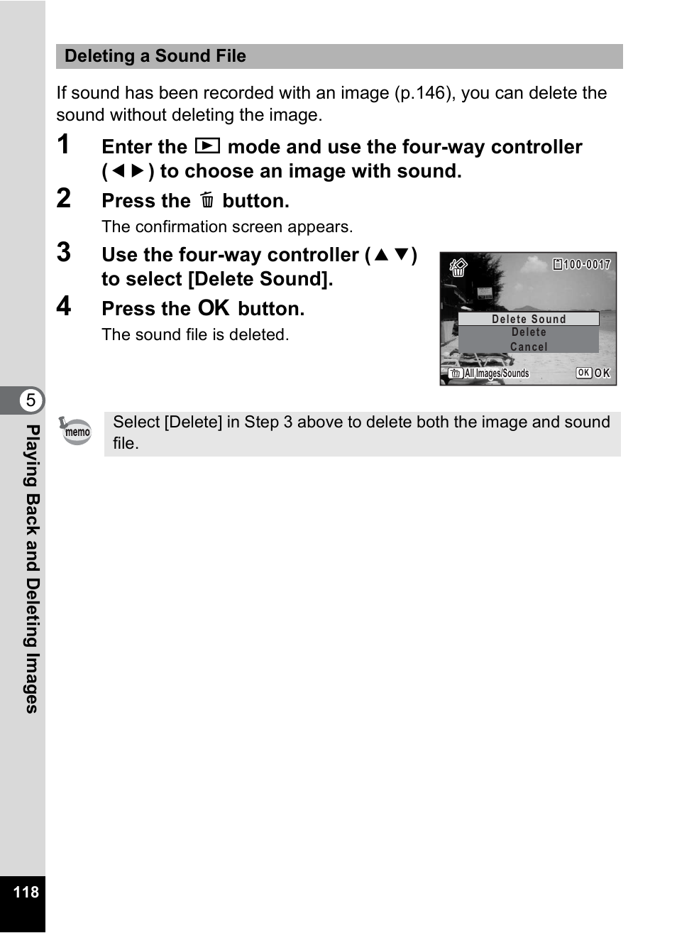 Press the i button, Press the 4 button | Pentax Optio M20 User Manual | Page 120 / 192