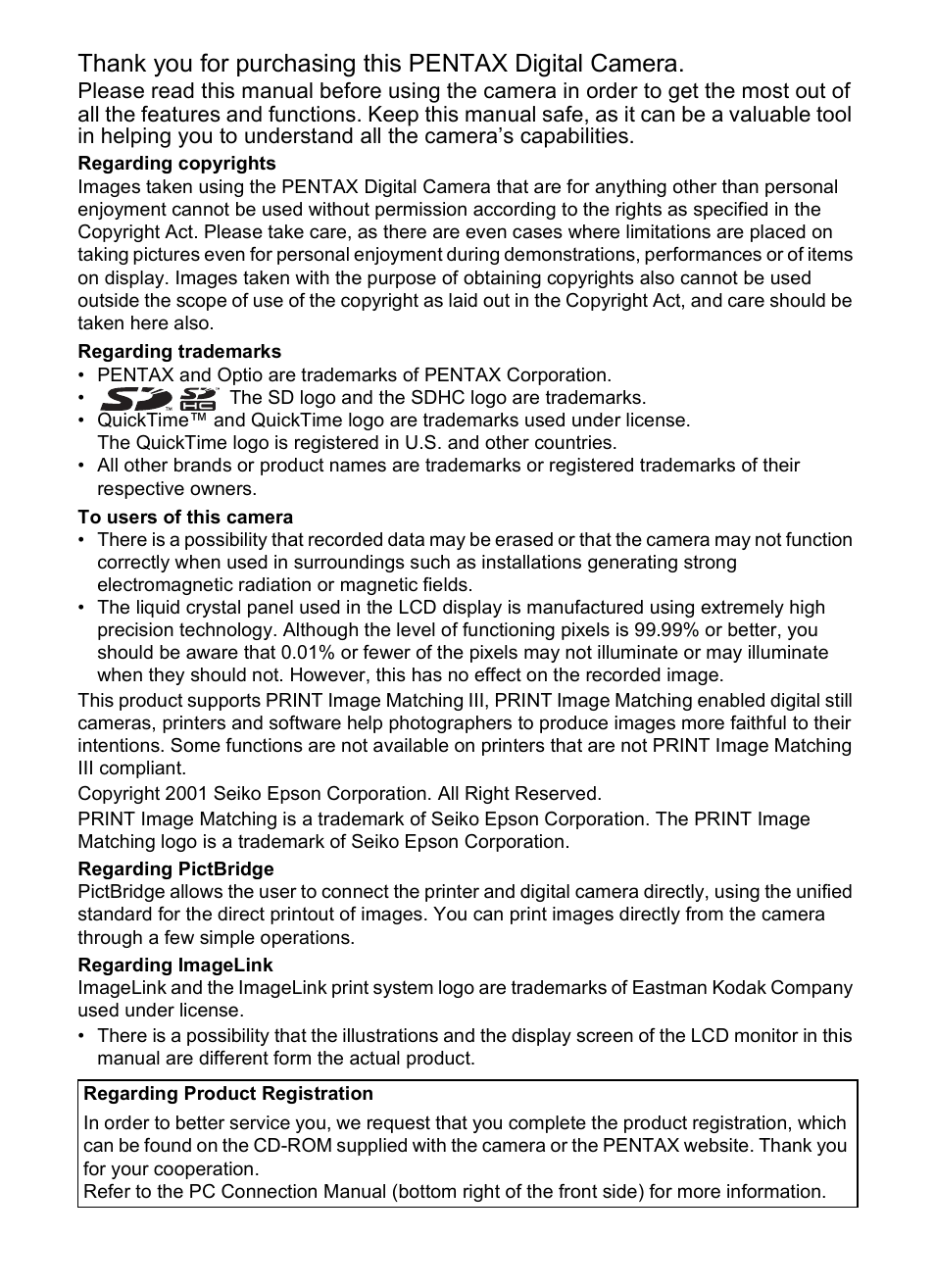 Pentax Optio M20 User Manual | Page 2 / 192