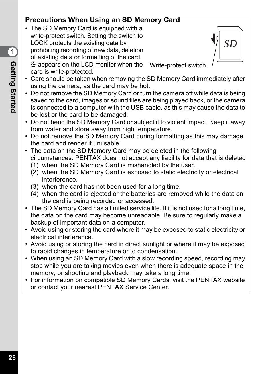 Pentax Optio M20 User Manual | Page 30 / 192