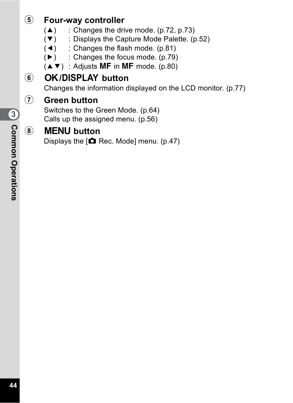 Pentax Optio M20 User Manual | Page 46 / 192