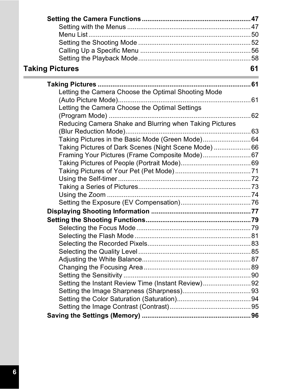 Pentax Optio M20 User Manual | Page 8 / 192