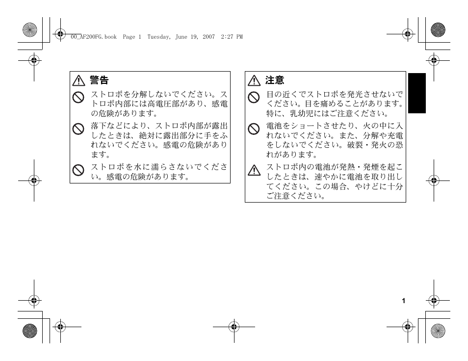 Pentax AF 200FG User Manual | Page 3 / 54