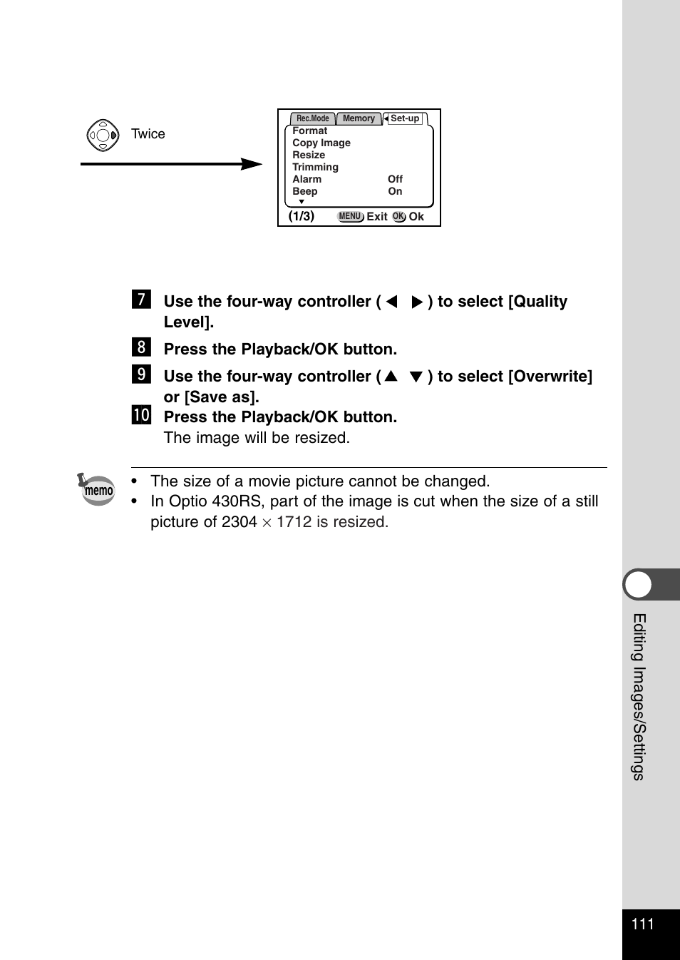 Pentax Optio 430RS User Manual | Page 113 / 138
