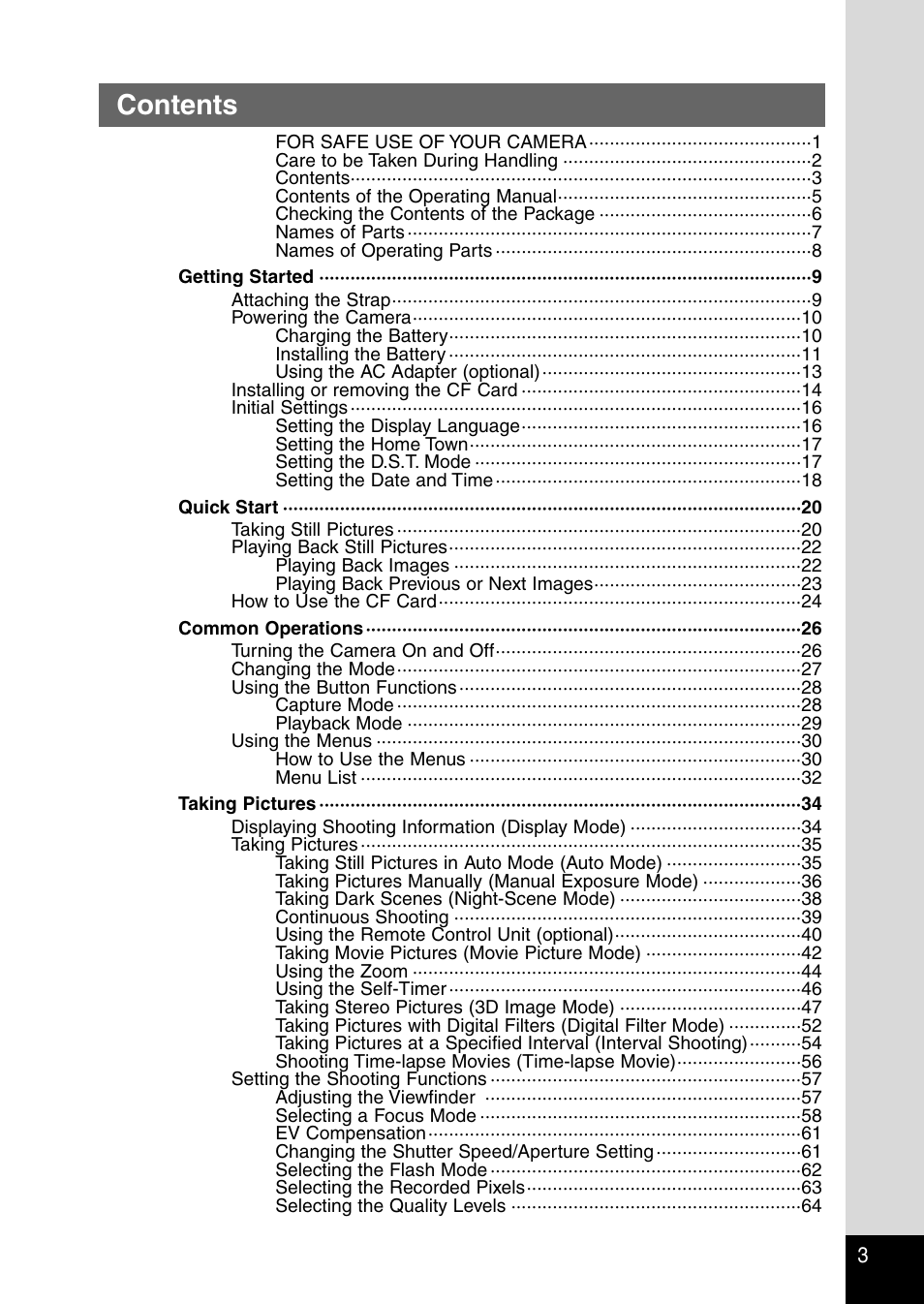 Pentax Optio 430RS User Manual | Page 5 / 138
