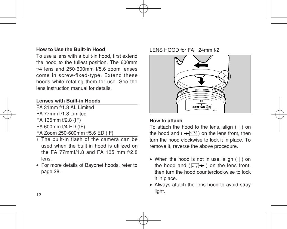 Pentax INTERCHANGEABLE LENS User Manual | Page 14 / 44