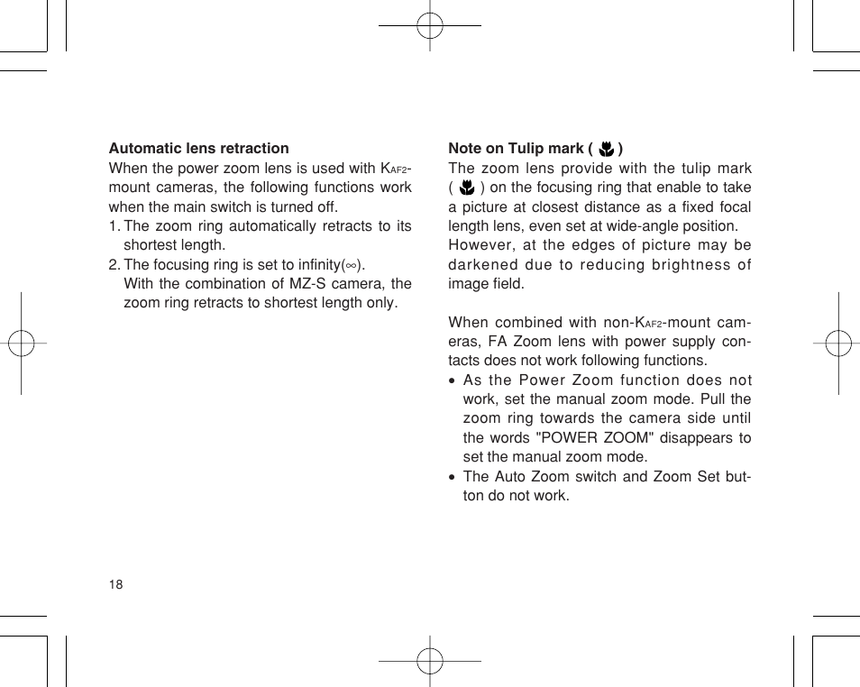 Pentax INTERCHANGEABLE LENS User Manual | Page 20 / 44