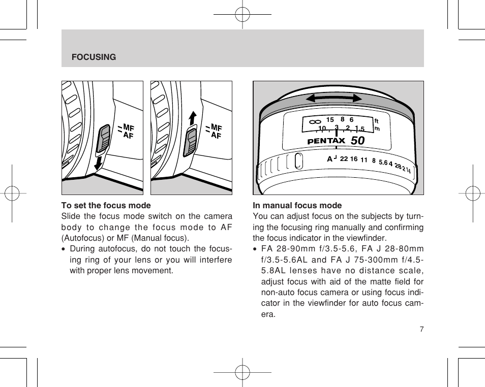 Pentax INTERCHANGEABLE LENS User Manual | Page 9 / 44