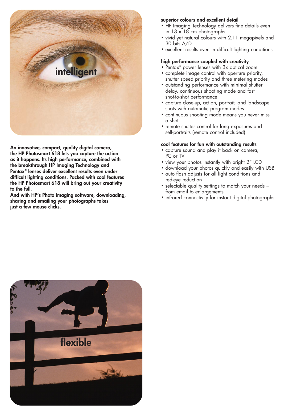 Intelligent, Flexible | Pentax 618 User Manual | Page 2 / 4