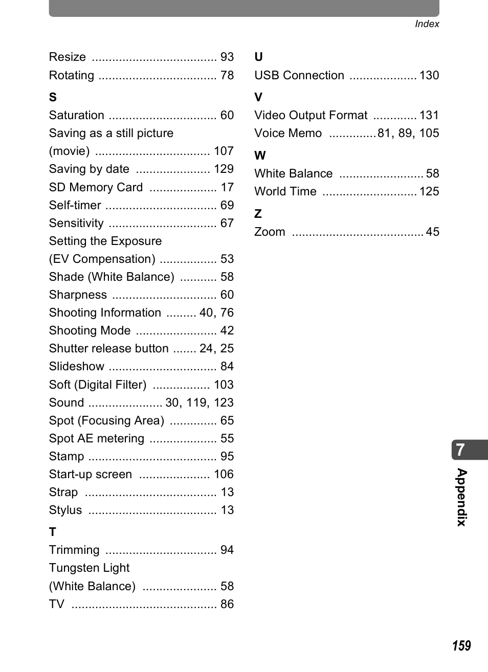 Pentax Optio T10 User Manual | Page 161 / 163