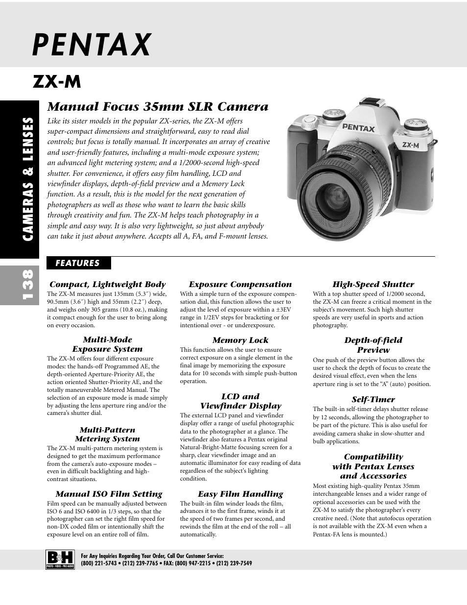 Pentax CAMERAS & LENSES ZX-M User Manual | 56 pages