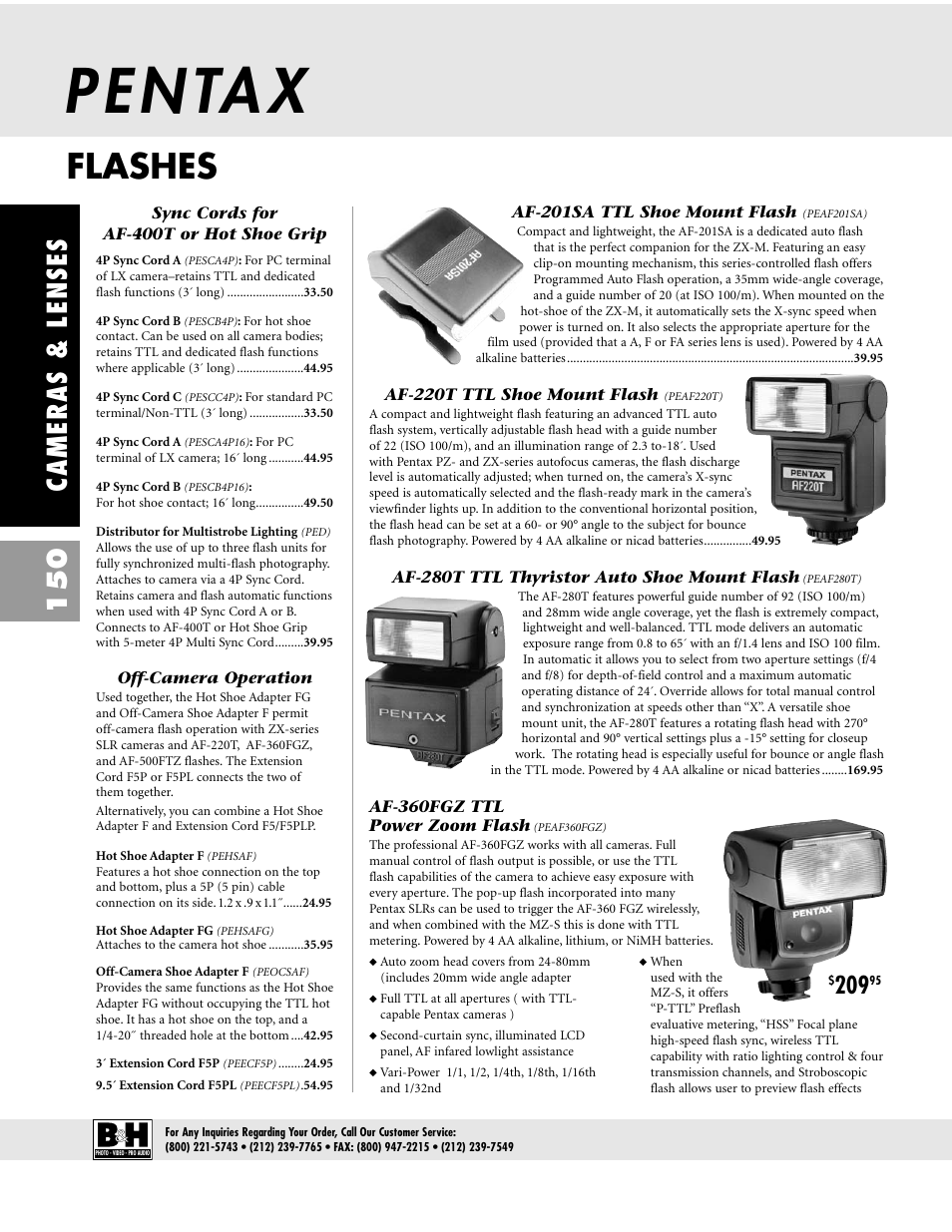 P e n ta x, Flashes, Cameras & lenses 150 | Pentax CAMERAS & LENSES ZX-M User Manual | Page 13 / 56