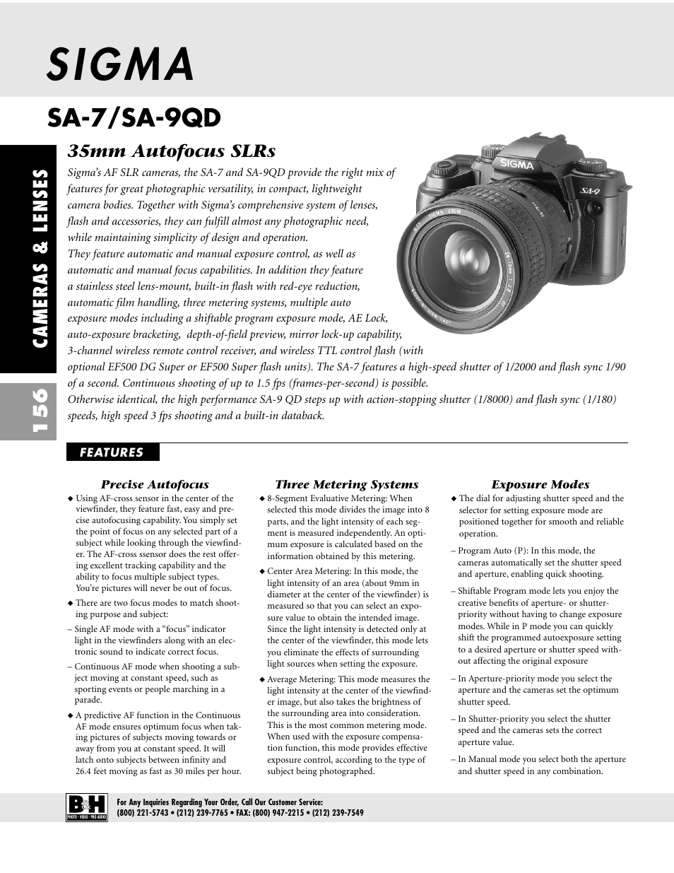 Sa-7/sa-9qd, Cameras & lenses 156, 35mm autofocus slrs | Pentax CAMERAS & LENSES ZX-M User Manual | Page 19 / 56