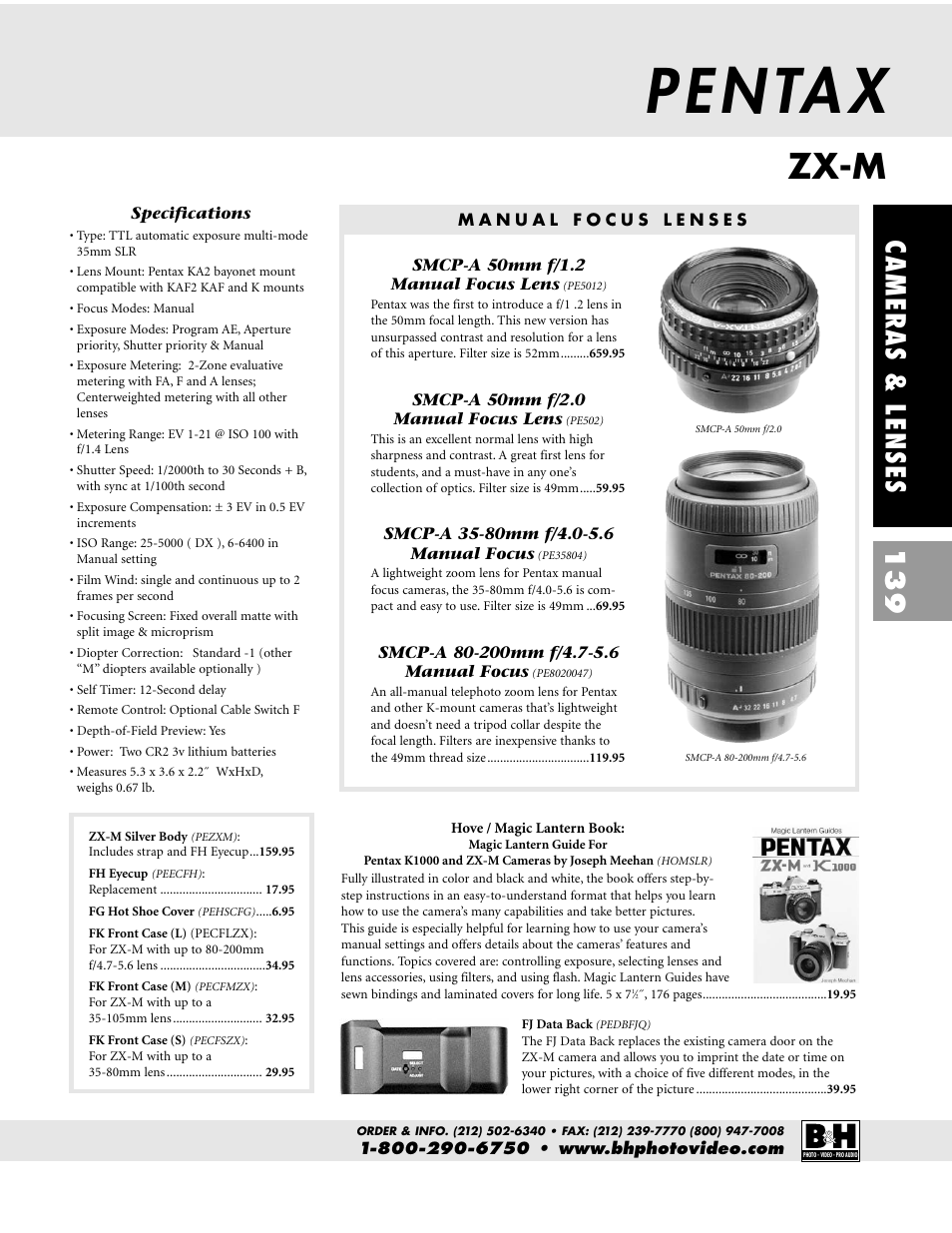 P e n ta x, Zx-m, Cameras & lenses 139 | Pentax CAMERAS & LENSES ZX-M User Manual | Page 2 / 56