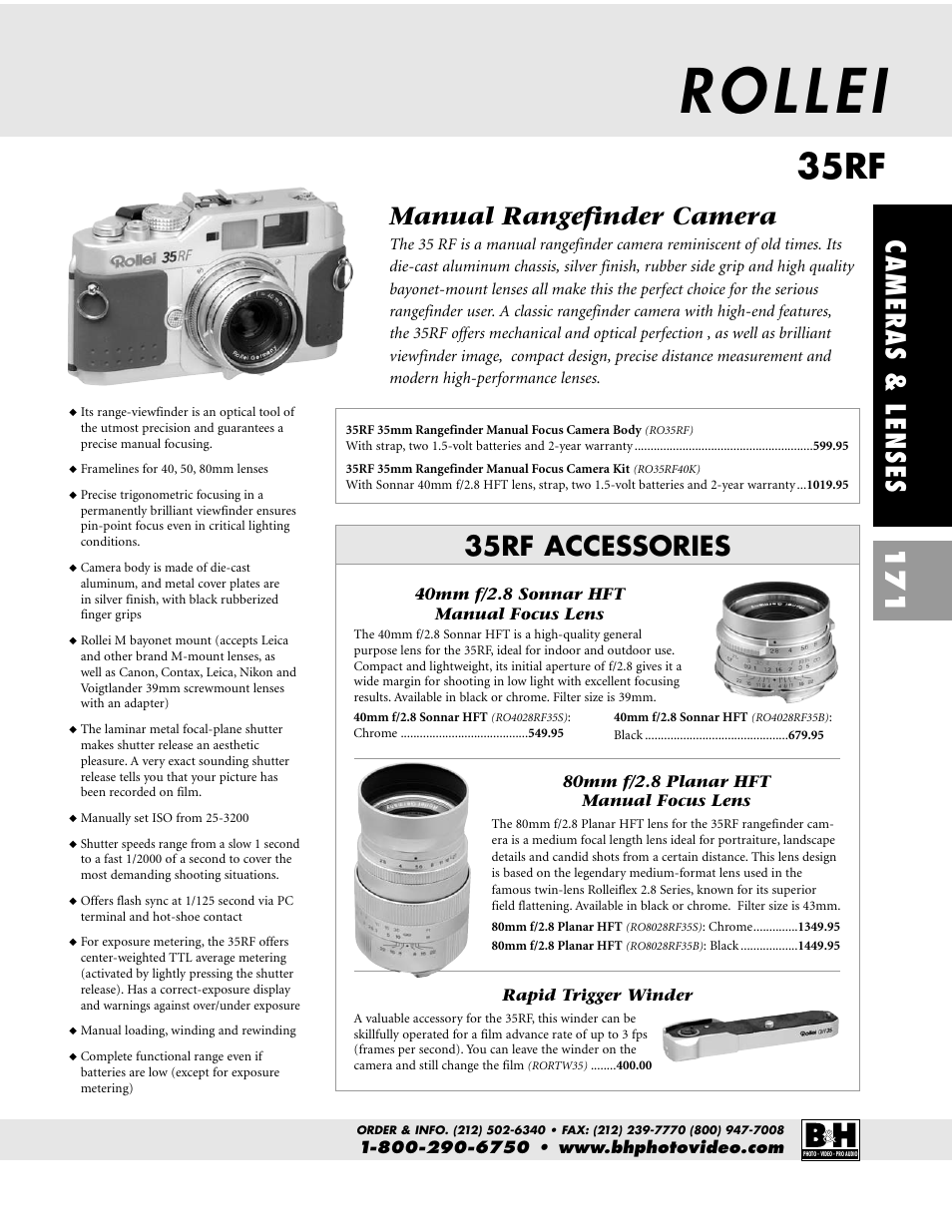 35rf, Cameras & lenses 171, 35rf accessories | Manual rangefinder camera | Pentax CAMERAS & LENSES ZX-M User Manual | Page 34 / 56