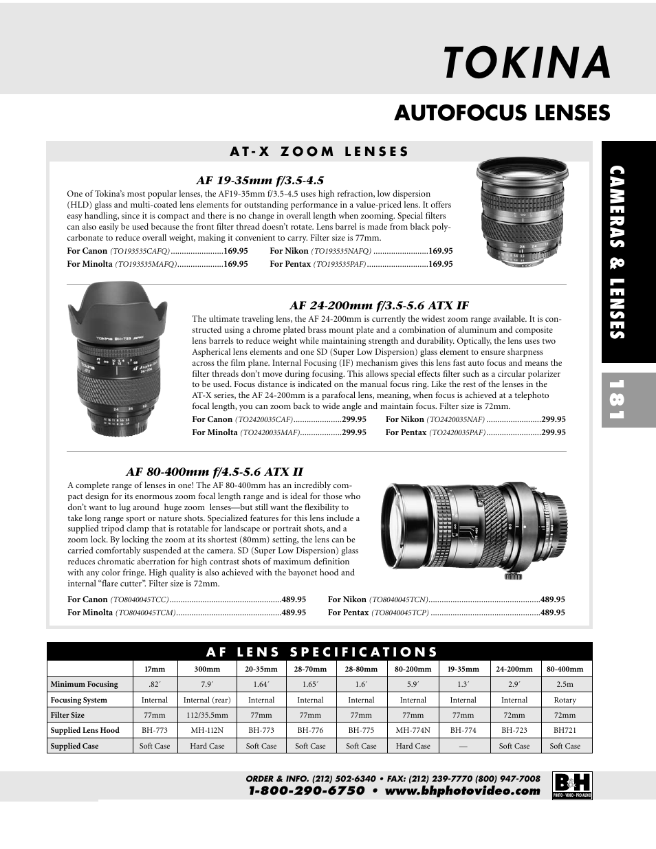 Autofocus lenses, Cameras & lenses 181 | Pentax CAMERAS & LENSES ZX-M User Manual | Page 44 / 56