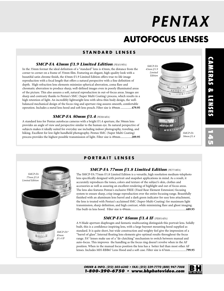 P e n ta x, Autofocus lenses, Cameras & lenses 145 | Pentax CAMERAS & LENSES ZX-M User Manual | Page 8 / 56