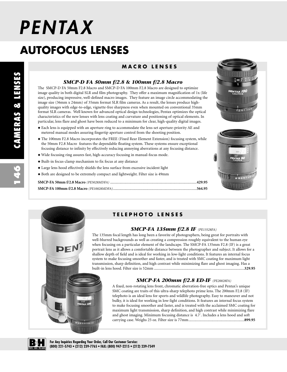 P e n ta x, Autofocus lenses, Cameras & lenses 146 | Pentax CAMERAS & LENSES ZX-M User Manual | Page 9 / 56