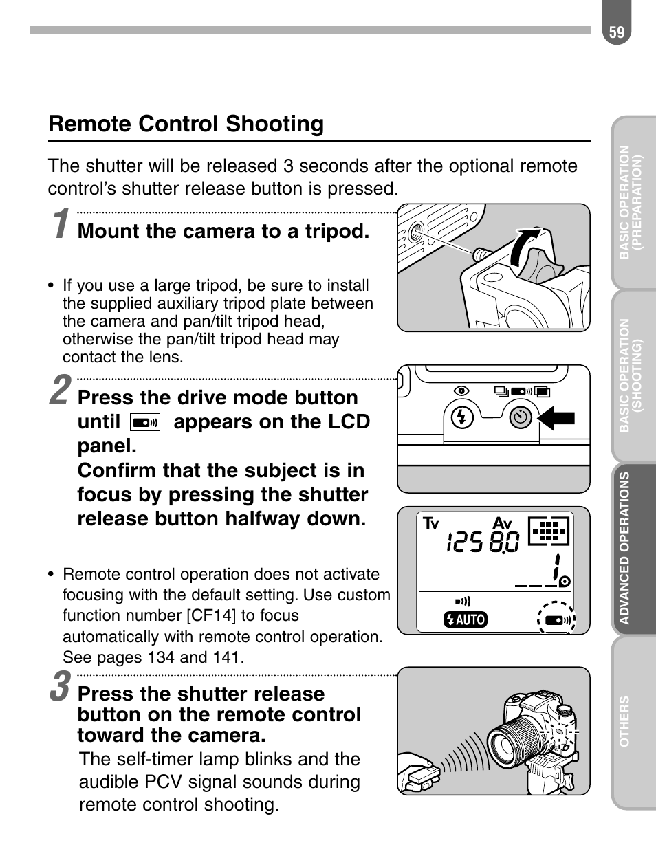 Remote control shooting, Mount the camera to a tripod | Pentax ist User Manual | Page 61 / 156