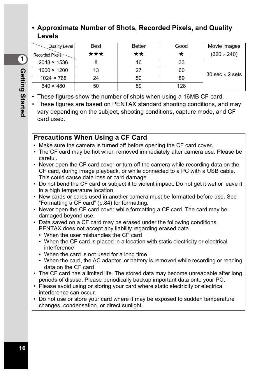 Pentax Optio 33L User Manual | Page 16 / 104