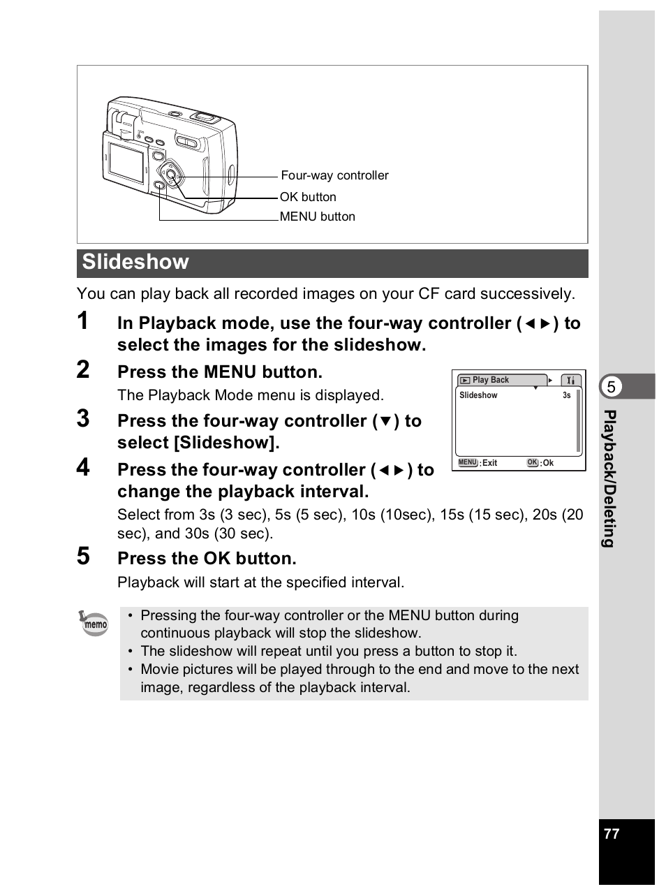 Slideshow | Pentax Optio 33L User Manual | Page 77 / 104