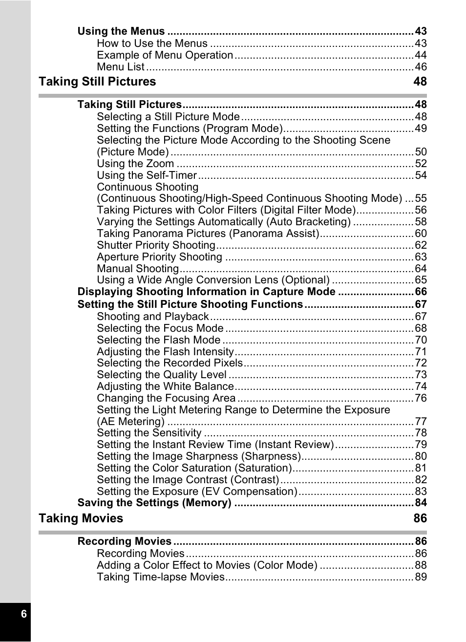 Pentax MX4 User Manual | Page 8 / 148