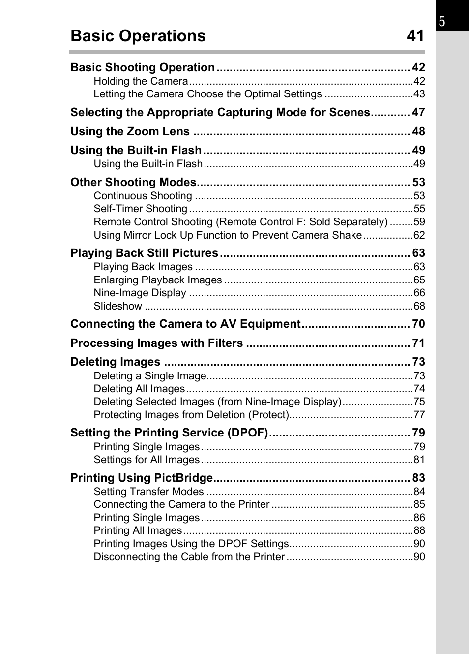Basic operations 41 | Pentax L User Manual | Page 7 / 208