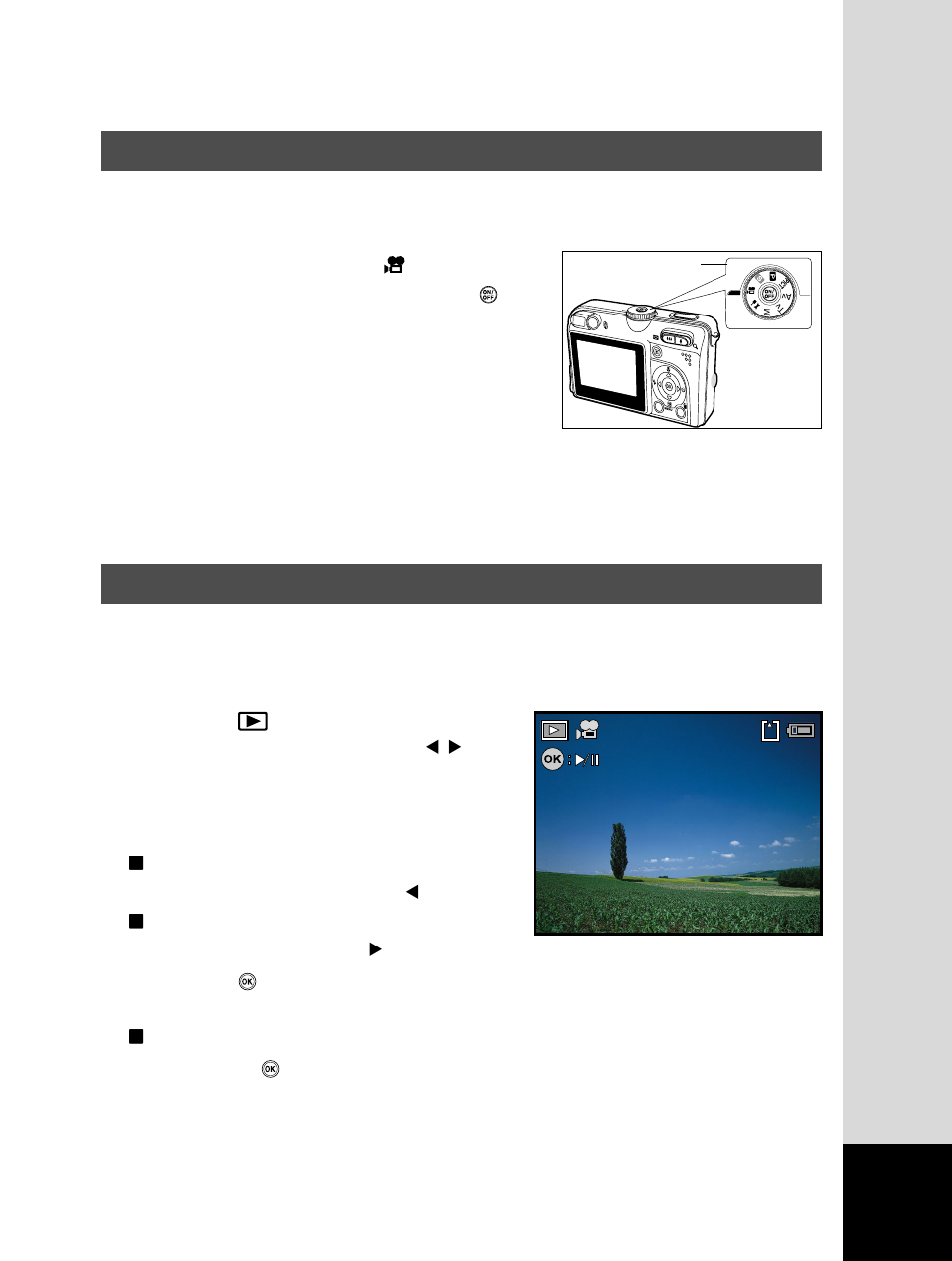 Recording movie clips, Playing back movie clips | Pentax EN-1 User Manual | Page 9 / 15