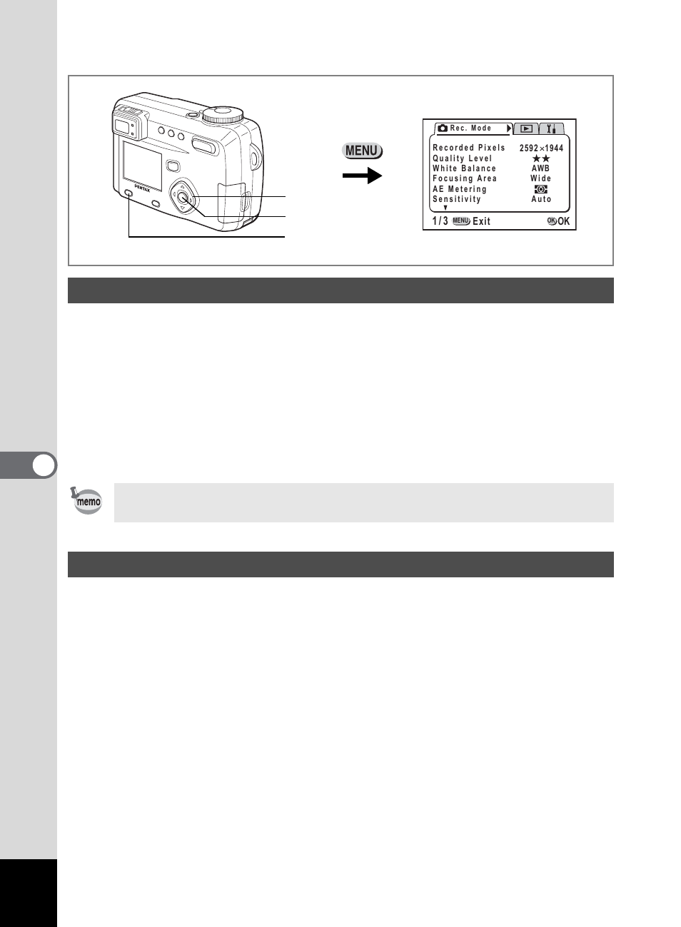 Lcd power saving (sleep timeout), Setting auto power off | Pentax 555 User Manual | Page 122 / 144