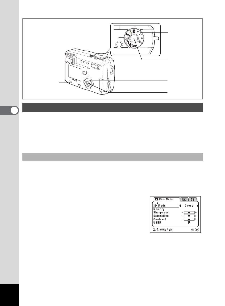 Taking stereo pictures (3d image mode) | Pentax 555 User Manual | Page 66 / 144