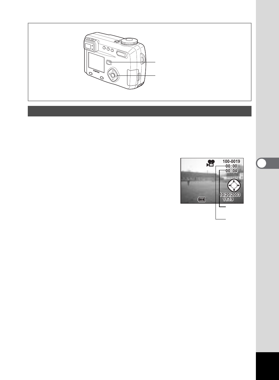 Playing back movie pictures | Pentax 555 User Manual | Page 93 / 144