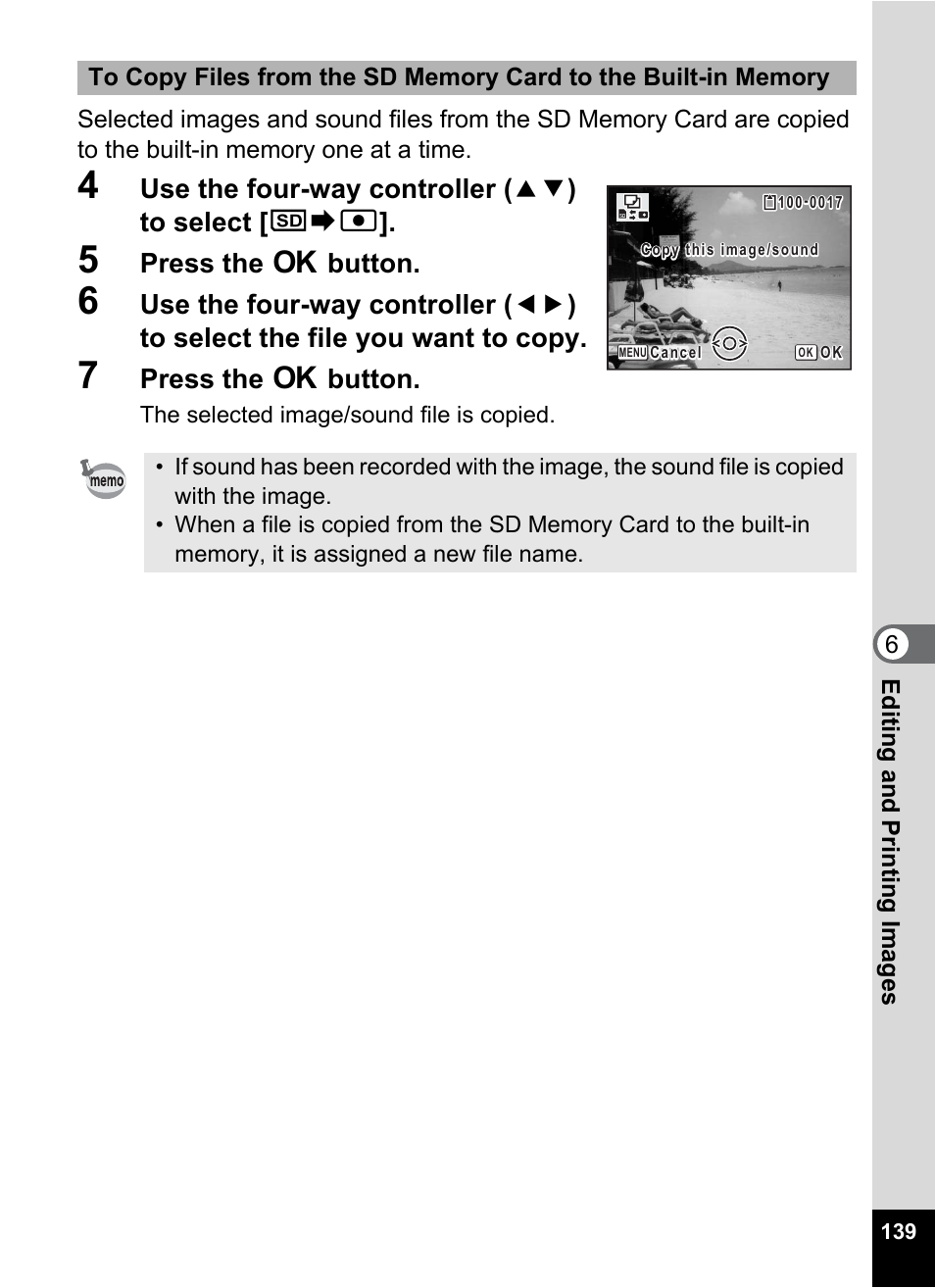 Use the four-way controller ( 23 ) to select [ {}2, Press the 4 button | Pentax Optio Z10 User Manual | Page 141 / 212