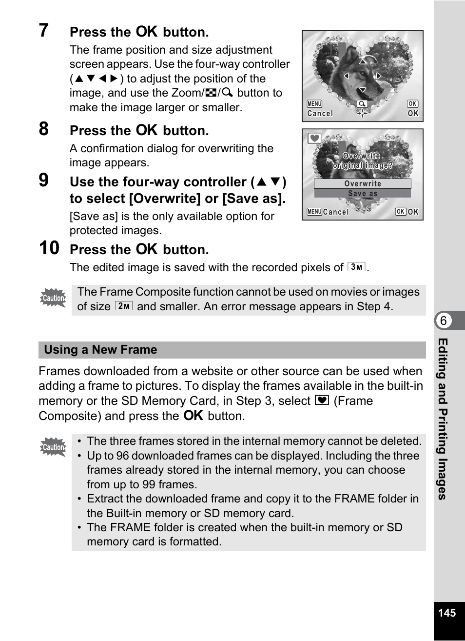 Press the 4 button | Pentax Optio Z10 User Manual | Page 147 / 212