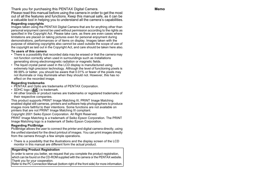 Pentax Optio Z10 User Manual | Page 2 / 212