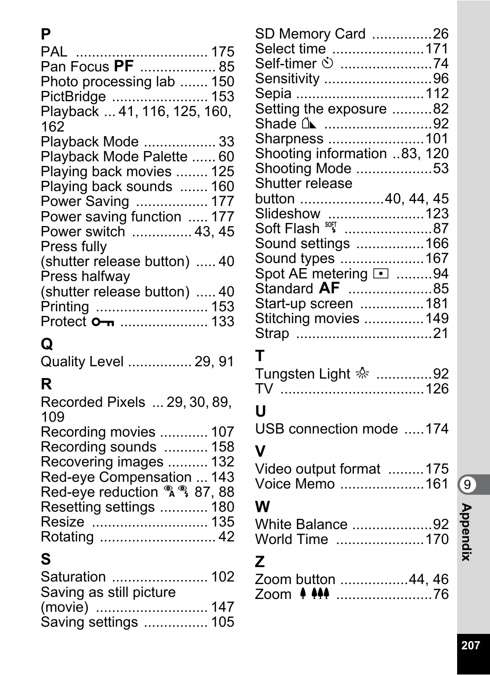 Pentax Optio Z10 User Manual | Page 209 / 212