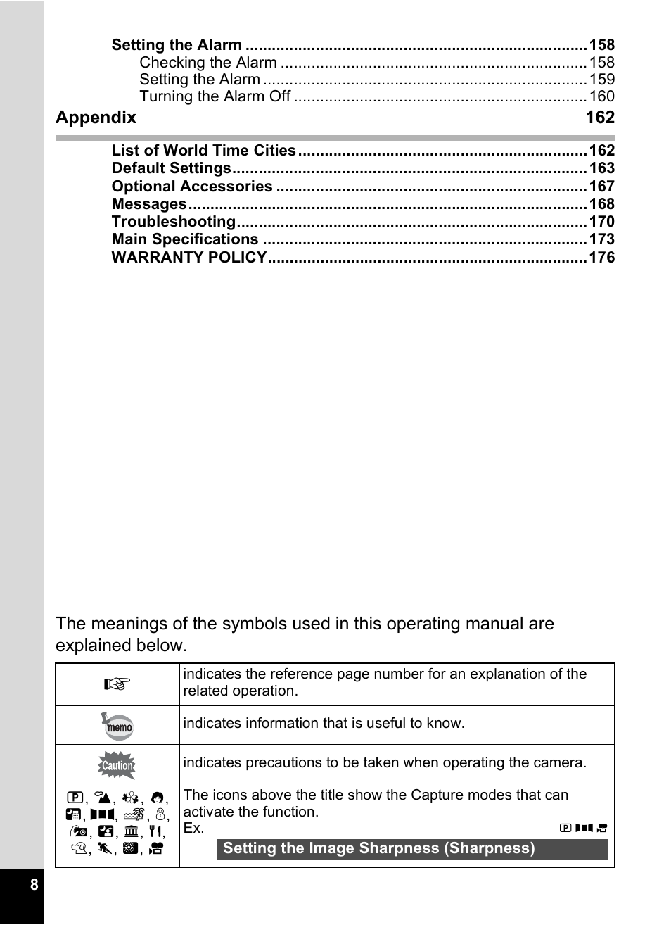 Pentax Optio X User Manual | Page 10 / 184