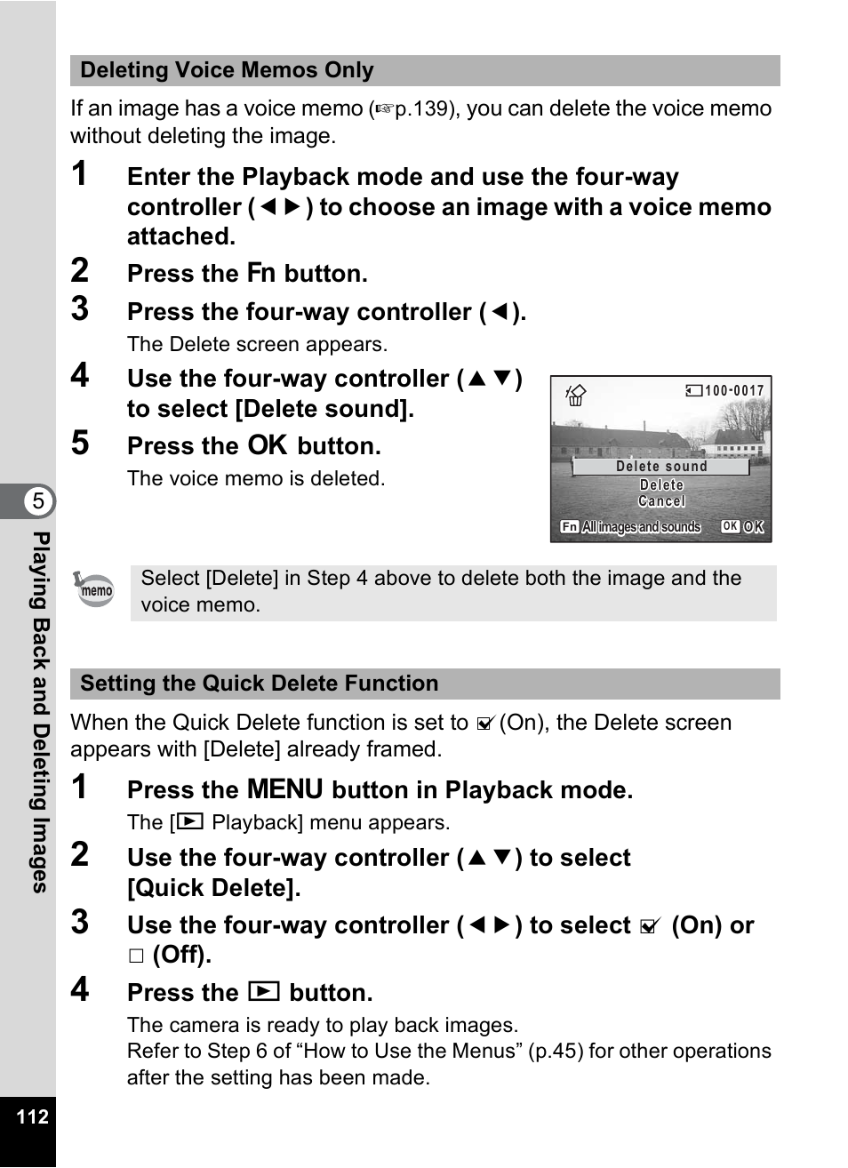 P.112 | Pentax Optio X User Manual | Page 114 / 184