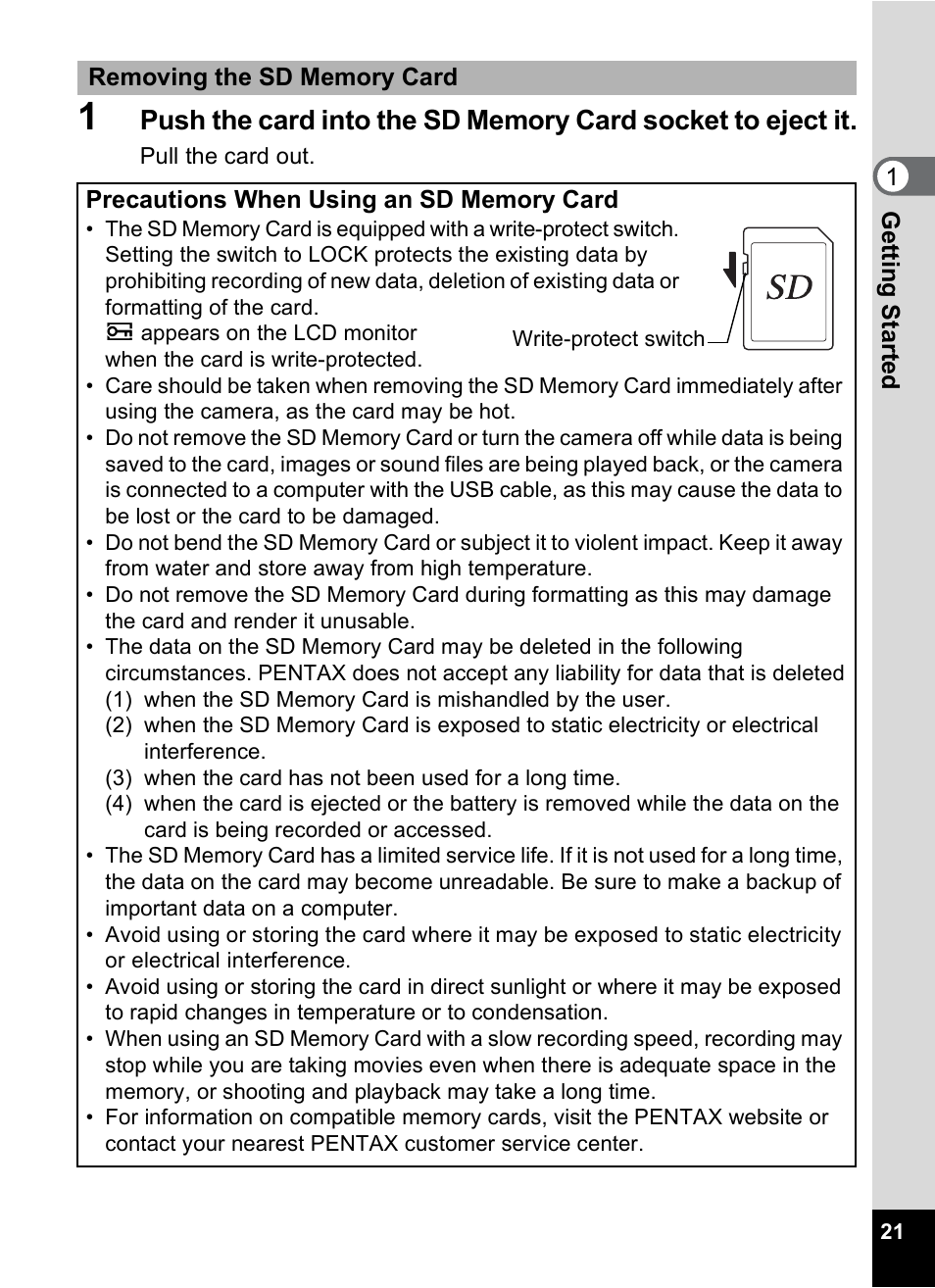 Pentax Optio X User Manual | Page 23 / 184