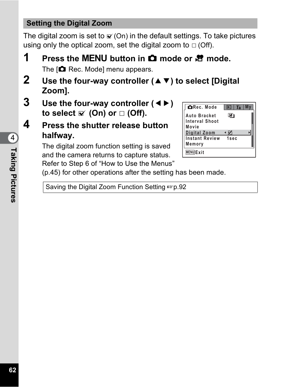 Pentax Optio X User Manual | Page 64 / 184