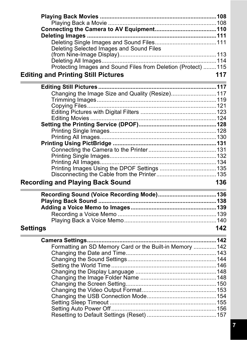 Pentax Optio X User Manual | Page 9 / 184