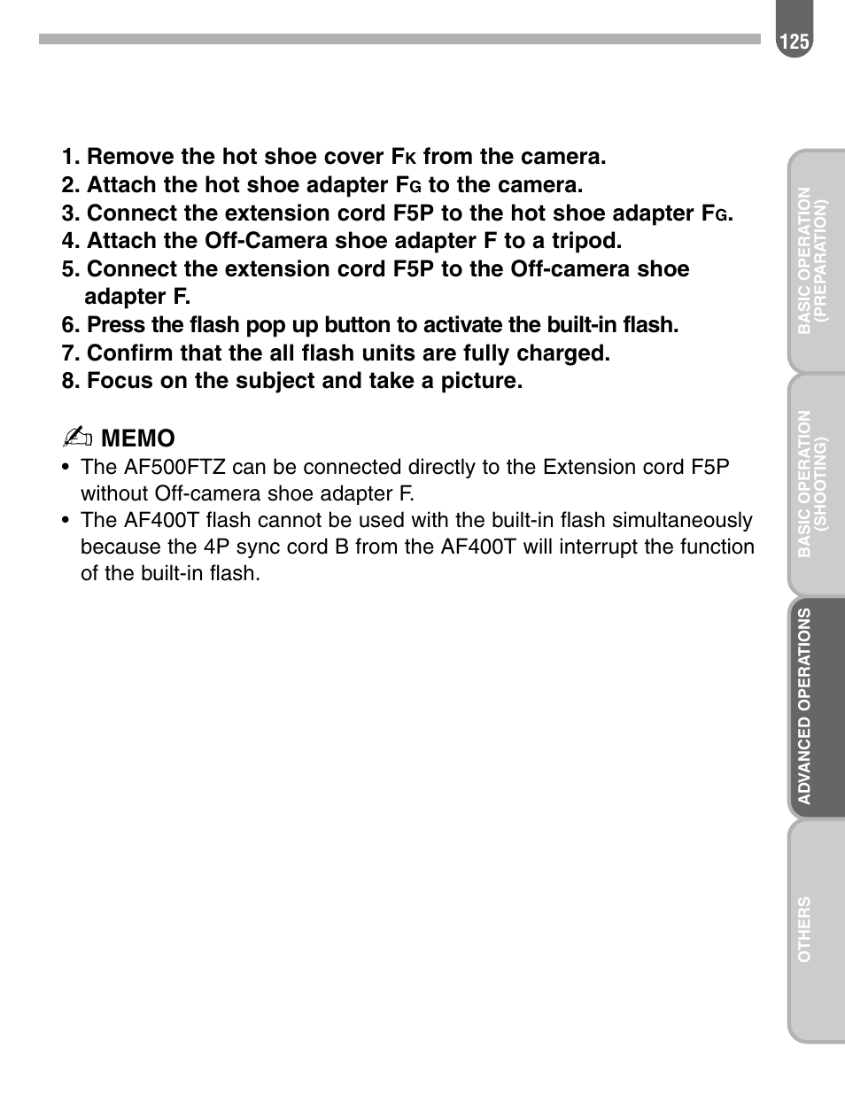 Remove the hot shoe cover f | Pentax 57233 User Manual | Page 127 / 156