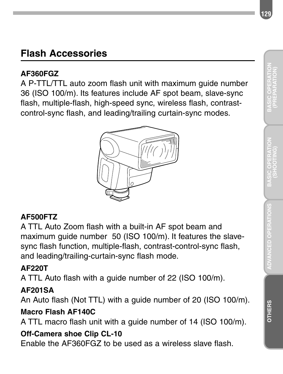 Flash accessories | Pentax 57233 User Manual | Page 131 / 156