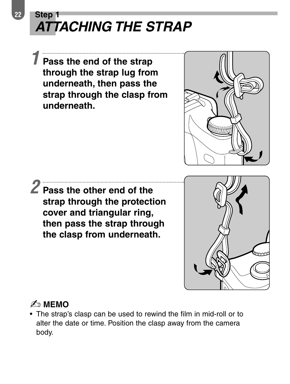 Attaching the strap | Pentax 57233 User Manual | Page 24 / 156
